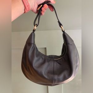 Quince Italian Leather Shoulder Bag black